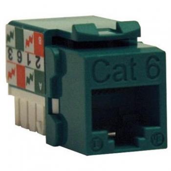 Conector de Red Keystone Jack 110 Cat6 Verde