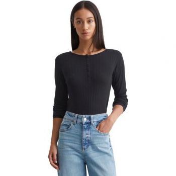 MARC O'POLO Langarmshirt mit Henley-Kragen, Marine, Größe L