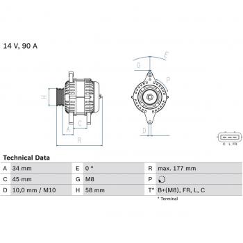 BOSCH 0 986 083 380 Generador