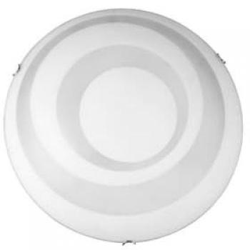 Lámpara de Techo Epikasa Círculo, Metal y Vidrio, Cromo, Blanco, 40x40x11 cm
