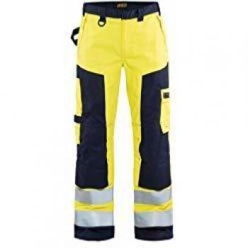 Pantaloni Lavoro 1578 Giallo Fluorescente con Dettaglio Navy M FR(42) SE(C48) Corti
