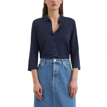 Marc O’Polo Marine 3/4 Shirt Kläppchenkragen Größe L (Frau)