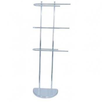 Porte Serviettes Sur Pied Métal Chromé 3 Niveaux 30 x 18,5 x 104 cm