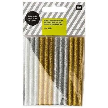 Bâtonnets de Colle Pailletée Doré & Argenté