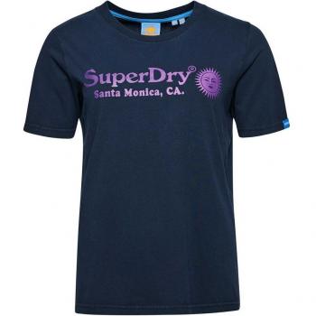 Camiseta Superdry Vintage Venue mujer manga corta azul marino rosa
