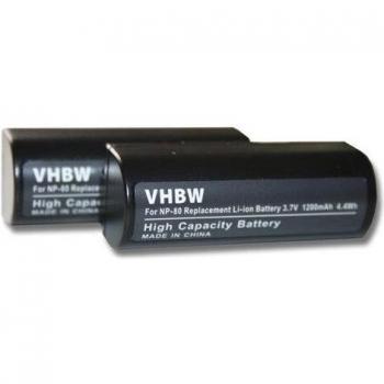Ensemble de 2 Batteries vhbw pour YASHICA Elite 3300 (1800mAh, 3,7V, Li-ion)