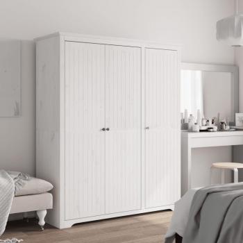 VidaXL BODO White Wardrobe 151.5x52x176.5 cm Solid Wood Pine