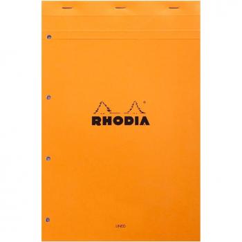 Rhodia Notizblock Nr. 11 A4+ liniert, 80 Blatt, orange, gelocht