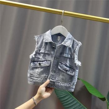 Boys Denim Vest Coat