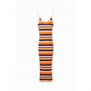 Vestito midi con motivo a righe coste