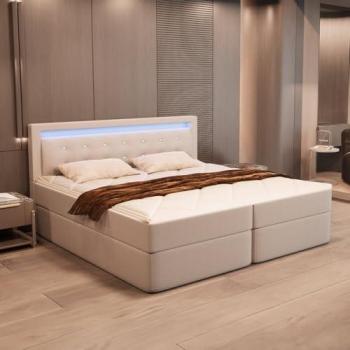 Boxspringbett ZENOVA mit Matratze und Topper 180 x 200 cm