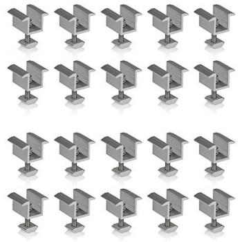 Morsetto in alluminio per pannelli solari, 20 pezzi, forma a T