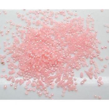Mixed Light Pink Half Round Beads for DIY Scrapbooking