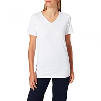 Trigema Damen Slim Fit V-Shirt Weiß (1-tlg)