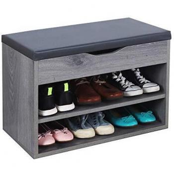 Panca Scarpiera Ricco 60x42x30 cm Rovere Grigio – Portascarpe