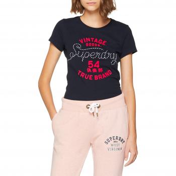 Superdry Damen Pullunder Rope Applique Entry Tee, Blau (Eclipse Navy)