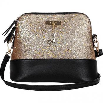 Vintage Sequins Leather Women’s Casual Shell Bag