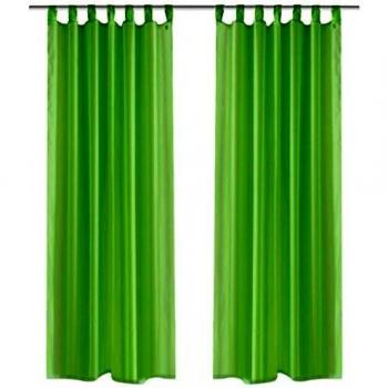 VidaXL Apple Green Semi-Transparent Curtains 140 x 245 cm Set