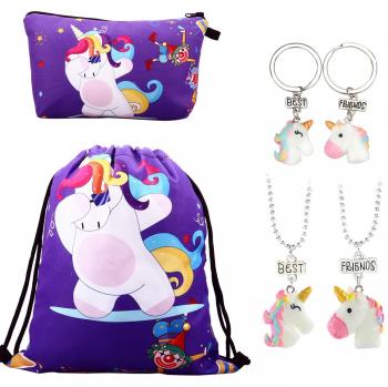 Cordon Sac à dos Licorne Trousse de maquillage Cadeaux pour filles