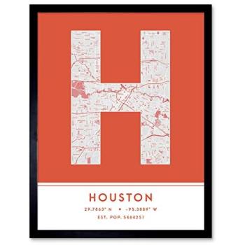 Modern Houston TX Letter Print