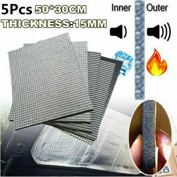 Couvre-soleil acoustique pour auto, coton, isolation thermique + résistance au feu, 5 unités, 15 mm, 30×50 cm