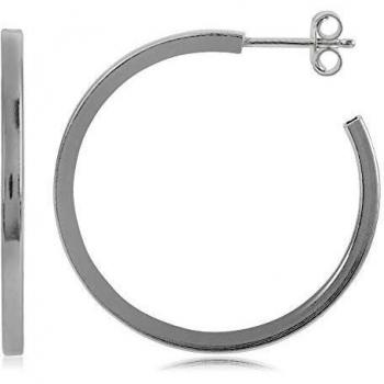 Aro Plano Silver Pendientes, plata de ley 925