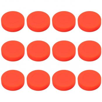 12 Pcs Adjustable Rubber Ice Hockey Pucks for Roller Hockey (Orange)