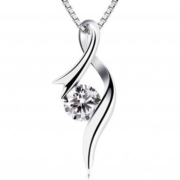 Bijou Mariage B.Catcher – Collier Argent 925, Zircone Cubique & Pendentif