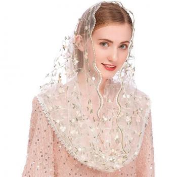 Bridal Church Mantilla Infinity Veil Shawl
