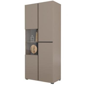 Vitrina de Lujo Havana, 2 Puertas, Colores Beige y Negro