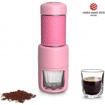 STARESSO Tragbare Manuelle Kaffeemaschine mit Espresso Kaffee Kapseln Cappuccino Quick Cold Brew Alles-in-Einem für zu Hause Büro Reisen Outdoor Camping (Rot)