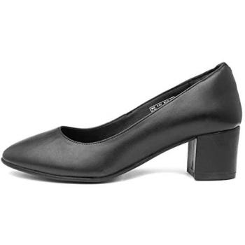 Hush Puppies Women's Anna Black Leather Slip-On Dress Court Shoes