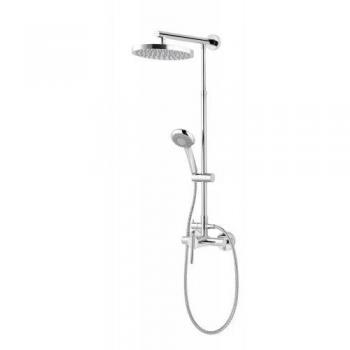 Colonne de douche chromée Schulte 42 × 92 cm – mitigeur, rain et douchette ronde
