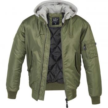 Brandit Hooded MA1 Bomber Jacket in olive green (3XL)