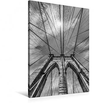 NYC Brooklyn Bridge Hochformat 60x90 cm – Melanie Viola Druck auf Textil