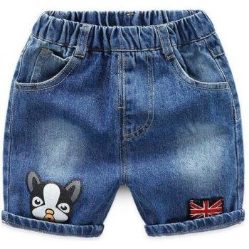 Kids' Loose Fit Printed Jean Shorts