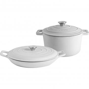 2 Piece Enamel Coated Cast Iron Casserole Set