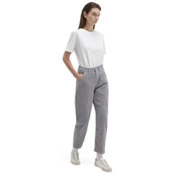 MAVI LAURA Pleated Baggy Pants Damen – 7/8‑Länge, Gr. 28, 98 % Baumwolle, 2 % Elasthan, SLEET Cord