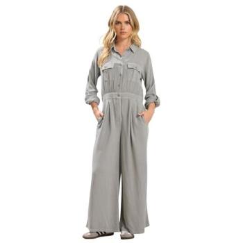 Light Grey PixieGirl Women's Petite Wide Leg Suit – Size 12