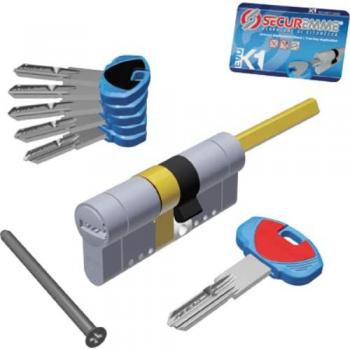 CILINDRO PROFILATO PER POMOLO SERIE 'EVO K1' mm 25+10+45 80 (30+50) cromo satinato