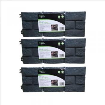 4 Piece Grey Brick Garden Border Set