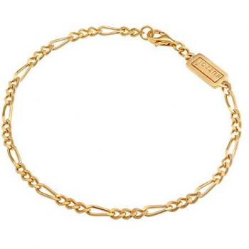 Kuzzoi Herren Figaro Armband 925er Silber massiv, vergoldet, 21 cm, 4 mm breit