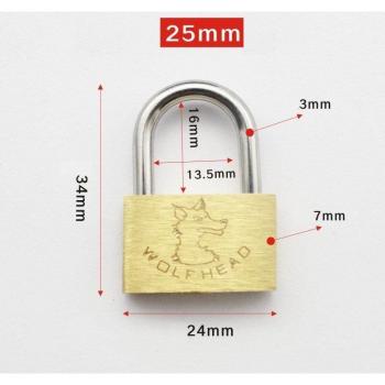 Rust-Free Brass Lock with 3 Keys 30mm
