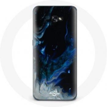 Copertura per Samsung Galaxy A3 2016 Nebbia cromata blu grigio e nero su sfondo oscuro