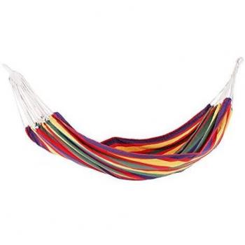 Hamaca Colgante de Algodón Outsunny 210x150 cm Rayas Multicolor