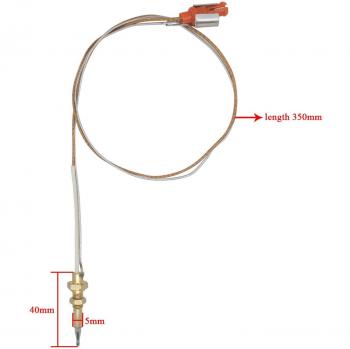 Gas Fireplace Thermocouple with 35cm Line and 40/45mm Sensor Rod