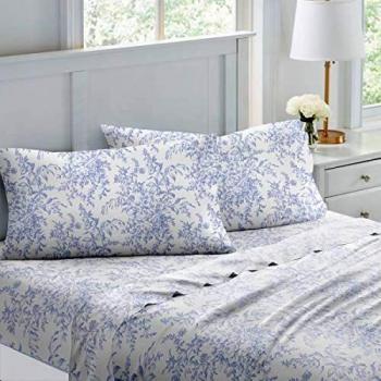 King‑Size Blue Tencel Sheet Bundle – Laura Ashley Betina