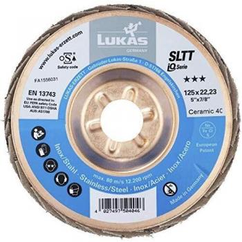 Disco laminato SLTT CER 115 mm grana 60, piatto obliquo per inox