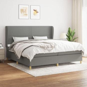 Sommier à lattes 200x200cm avec matelas gris foncé
