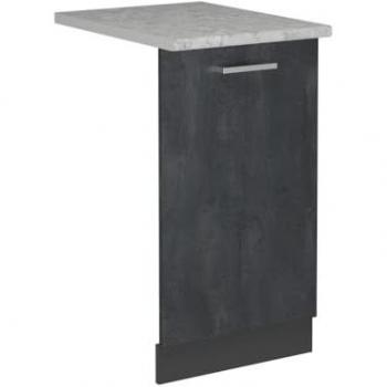 Béton Noir Anthracite 45 cm – Façade lave-vaisselle R-Line avec marbrure PT